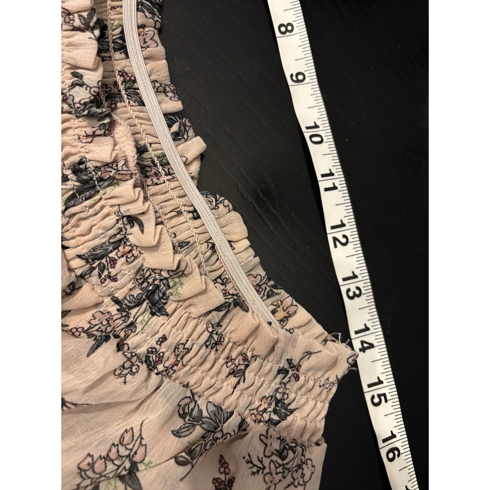 Hayden Los Angeles Dress Womens S Floral Ruffle Off Shoulder Smocked Waist Tired - Picture 13 of 16